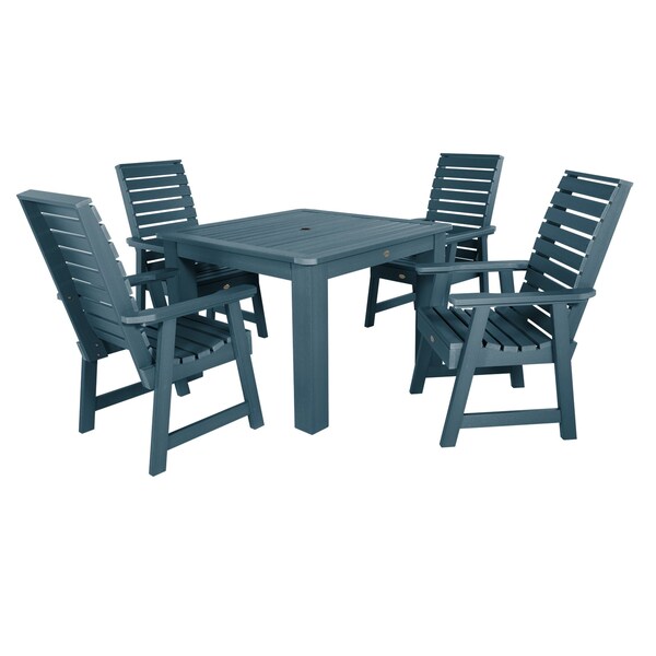 Highwood Usa Weatherly 5pc Square Outdoor Patio Furniture Dining Set AD-DNW44-NBE - main